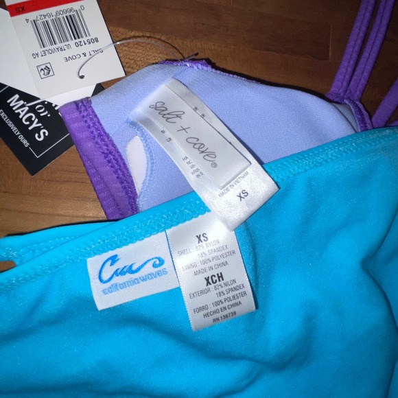 Salt +Cove miss matched Bikini set, purple and blue XS - Picture 9 of 11